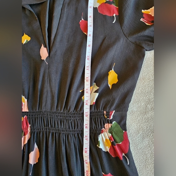 Madewell Tie Front 3/4 Sleeve Mini Dress Drifting Flowers Women's Sz 0 - Picture 11 of 14